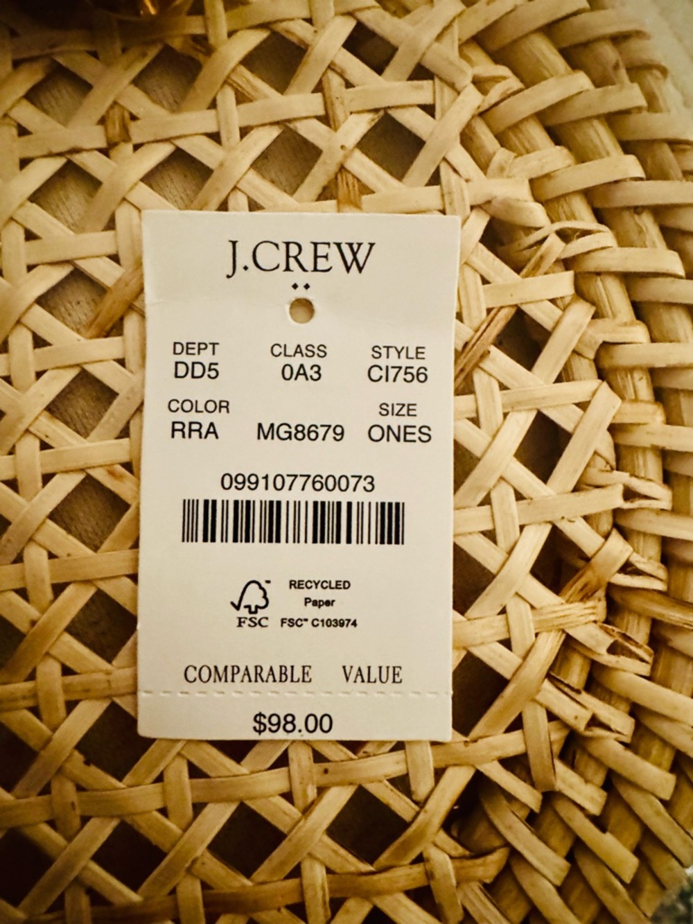 New! J.Crew Rattan Circle Bag w Custom Butterfly Twist Lock. Read - Picture 5 of 8